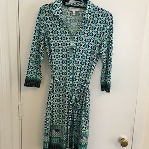 Donna Morgan Collared Emerald Jersey Dress